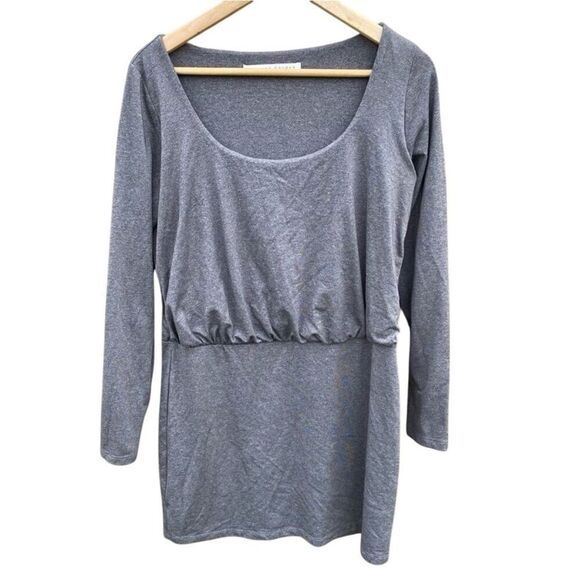 Susana Monaco Women's M Gray Long Sleeve Blouson Mini Length Dress - Picture 1 of 4
